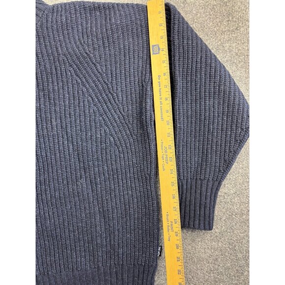 Picture Organic Clothing Merino Wool Sweater Men's Large Navy Blue Cable Knit - Picture 5 of 8